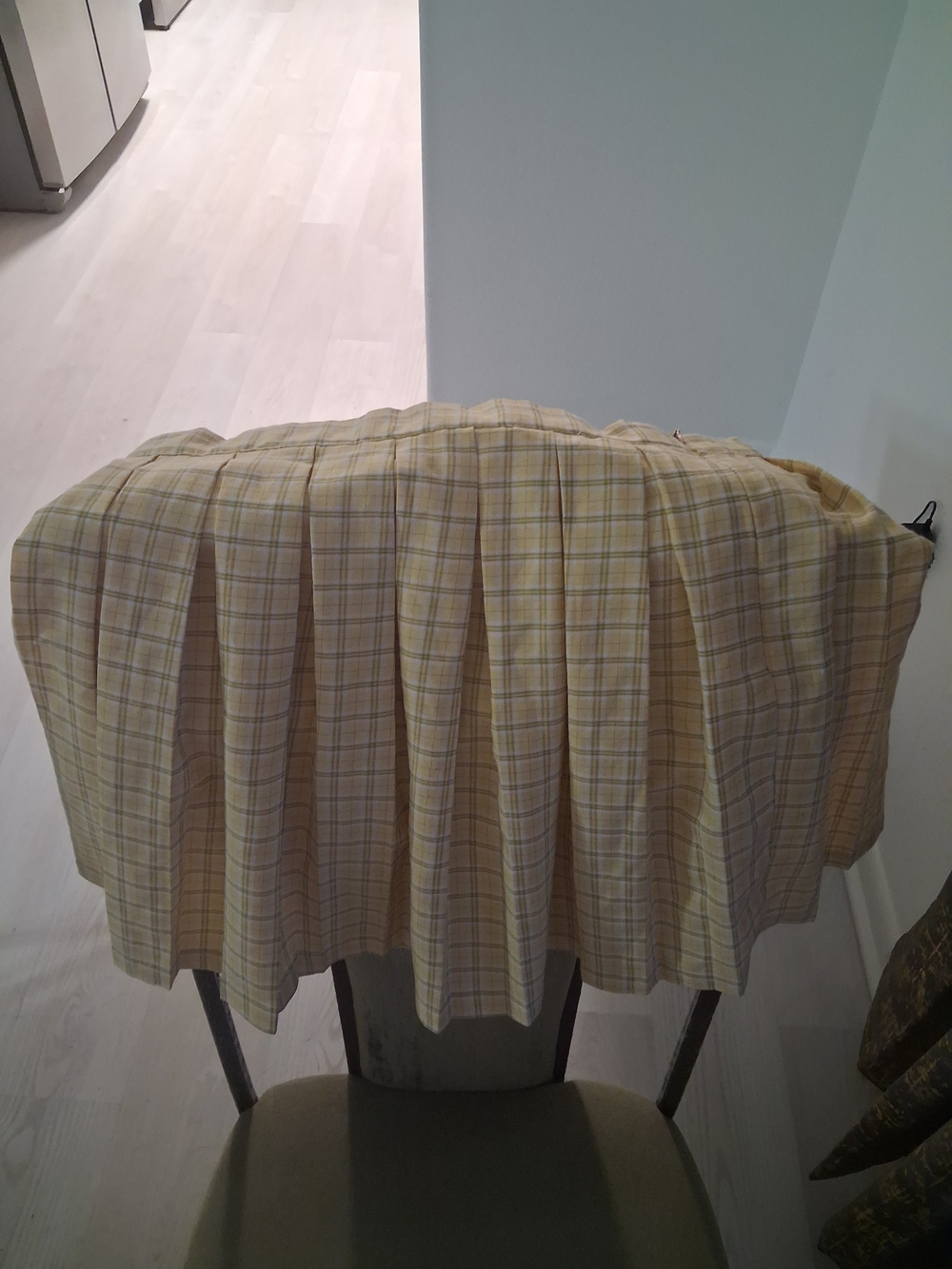 Yellow Plaid Pleated Mini Skirt - Women's Casual Style